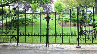 West gate to Minns Garden.